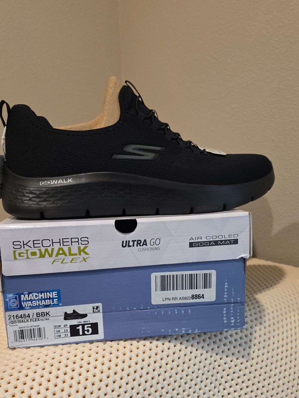 Skechers GOwalk Flex Men's Slip-On Walking Shoe - Black Size 15M